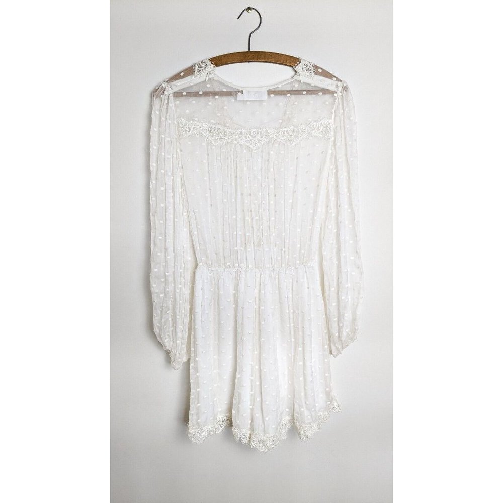 Zimmermann Oleander Lattice Playsuit Silk Size 1 / 10 - Picture 5 of 16